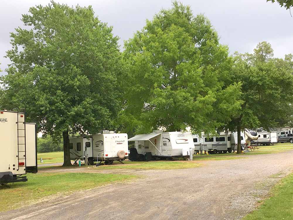 RV sites under the trees at FERN LAKE CAMPGROUND & RV PARK
