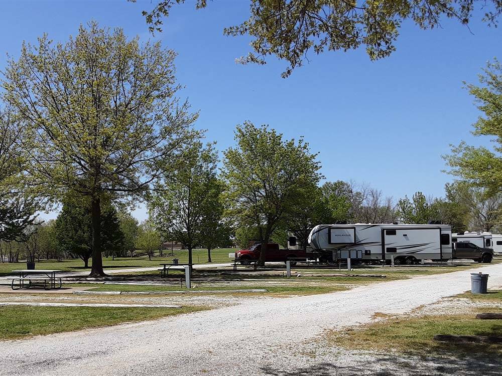 Some of the empty gravel sites at GRAND LAKE O' THE CHEROKEES RV RESORT BY RJOURNEY