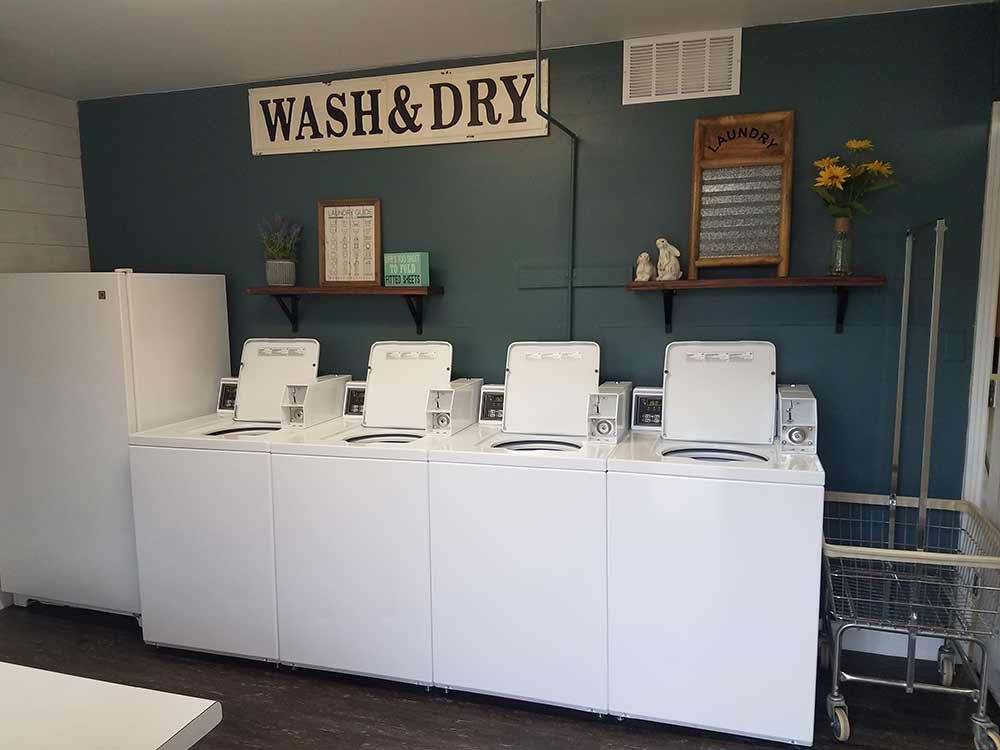 The washer and dryer room at CLARKSVILLE RV RESORT BY RJOURNEY
