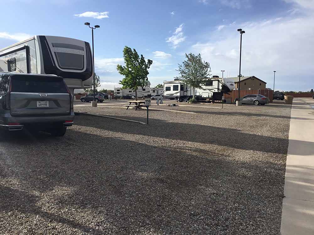 A row of gravel RV sites at TOWN & COUNTRY RV PARK