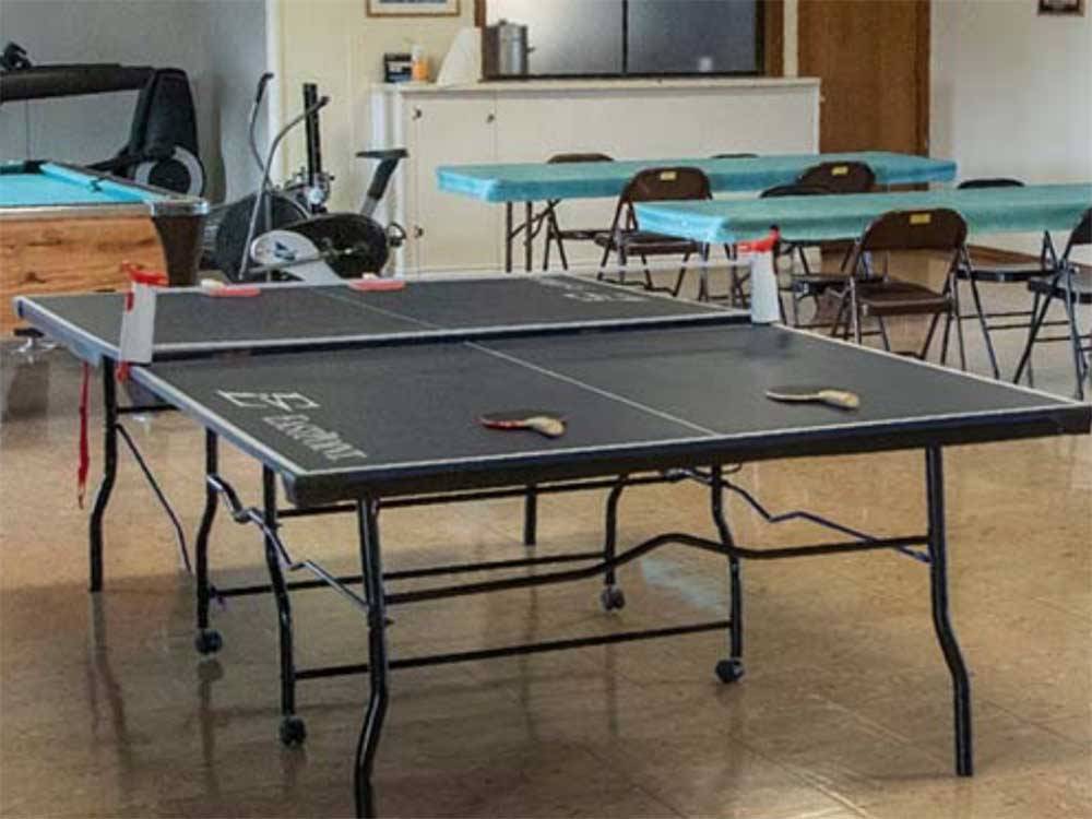 Ping Pong table with paddles at TOWN & COUNTRY RV PARK