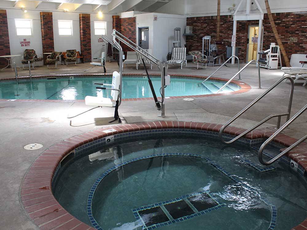 The hot tub and indoor pool at ROCKWELL RV PARK