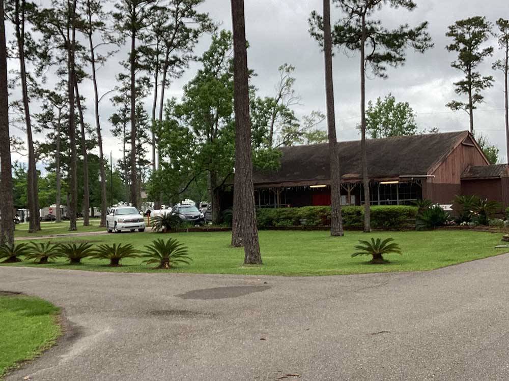 The front entrance building at PINE CREST RV PARK OF NEW ORLEANS