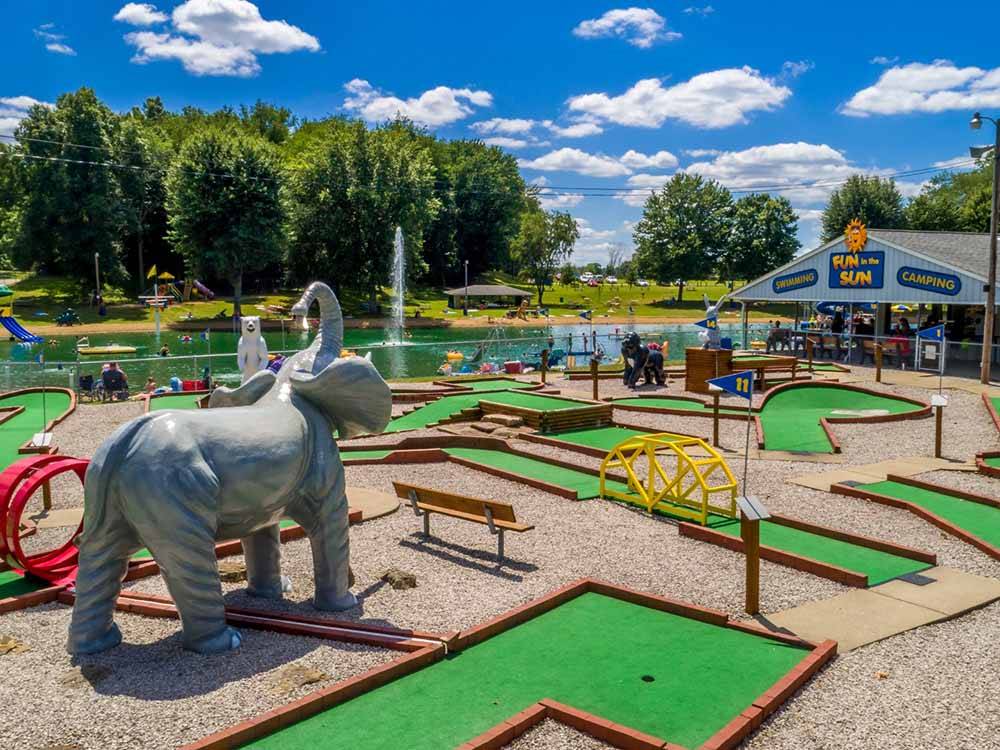 The miniature golf course at BAYLOR BEACH PARK WATER PARK & CAMPGROUND