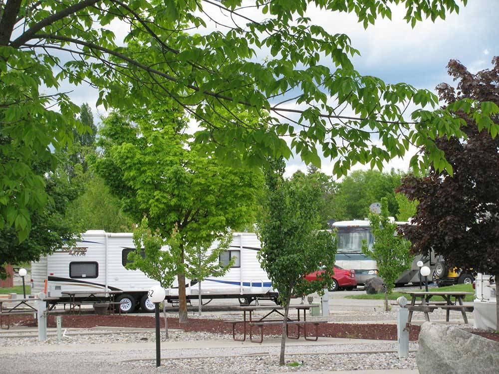 Trailers and RVs camping at COEUR D'ALENE RV RESORT