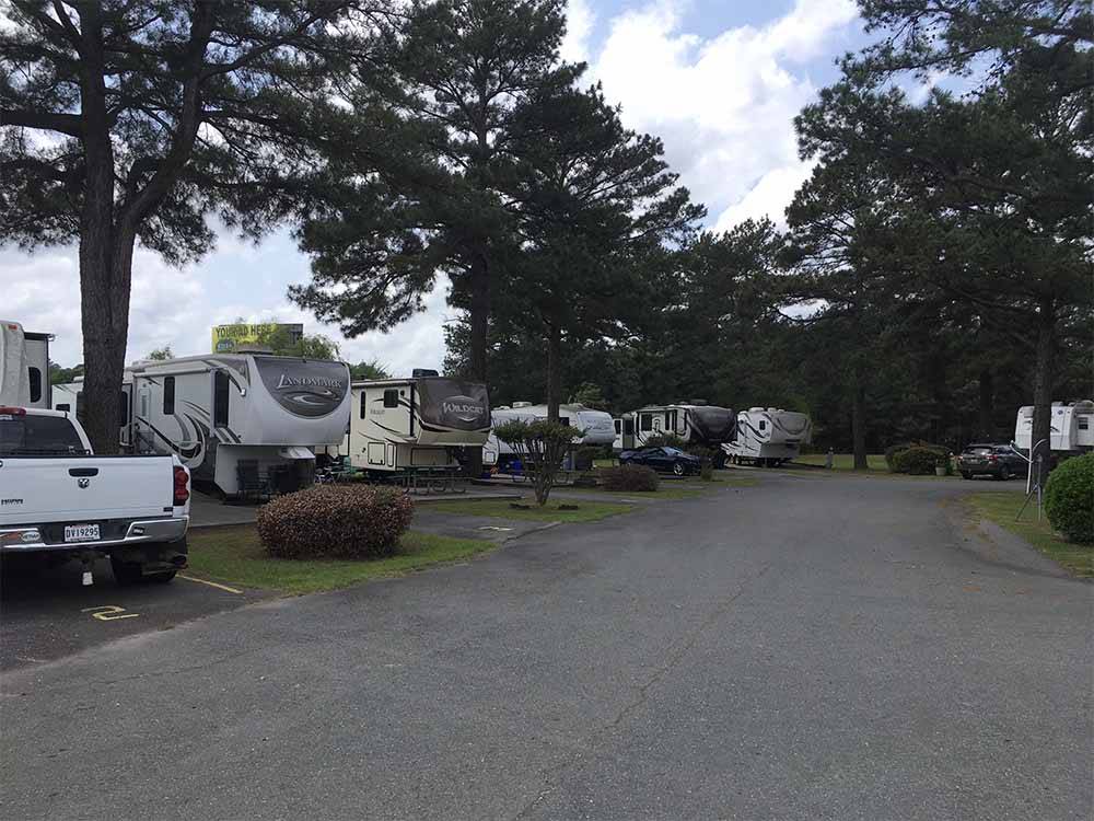 A road alongside of the RV sites at TRAVELCENTERS OF AMERICA RV PARK