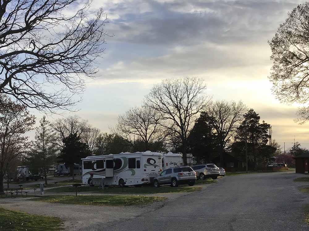A row of paved RV sites at AMERICA'S BEST CAMPGROUND