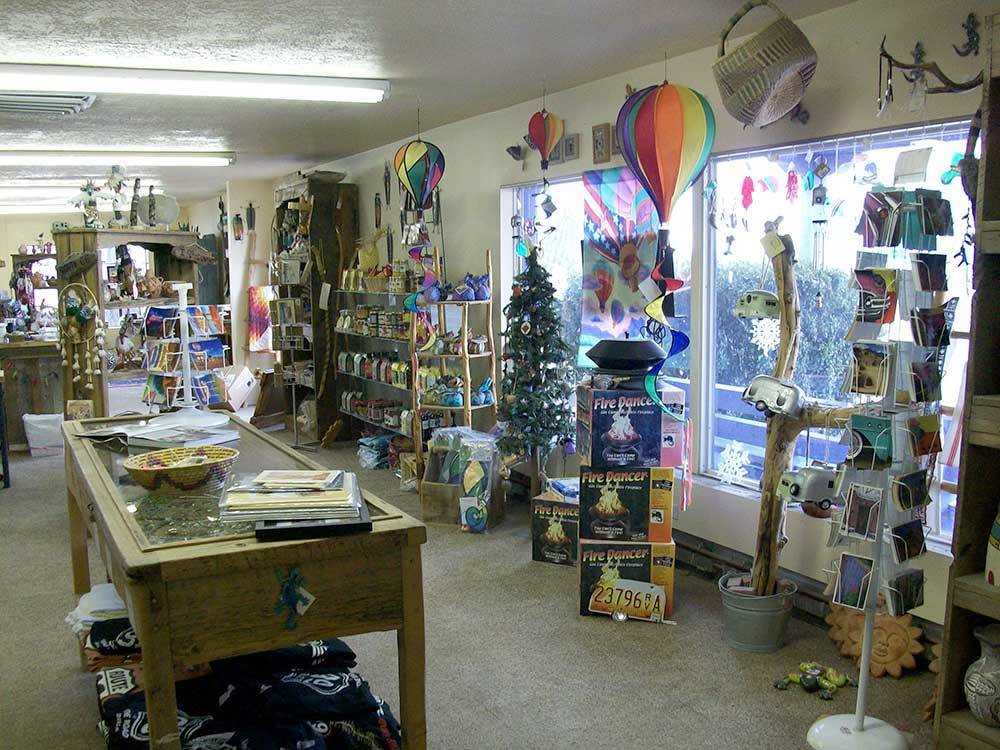 Interior view of store merchandise at ENCHANTED TRAILS RV PARK & TRADING POST