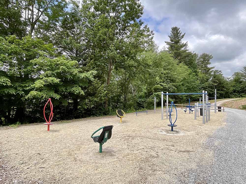 Playground equipment next to trees at COLD SPRINGS CAMP RESORT
