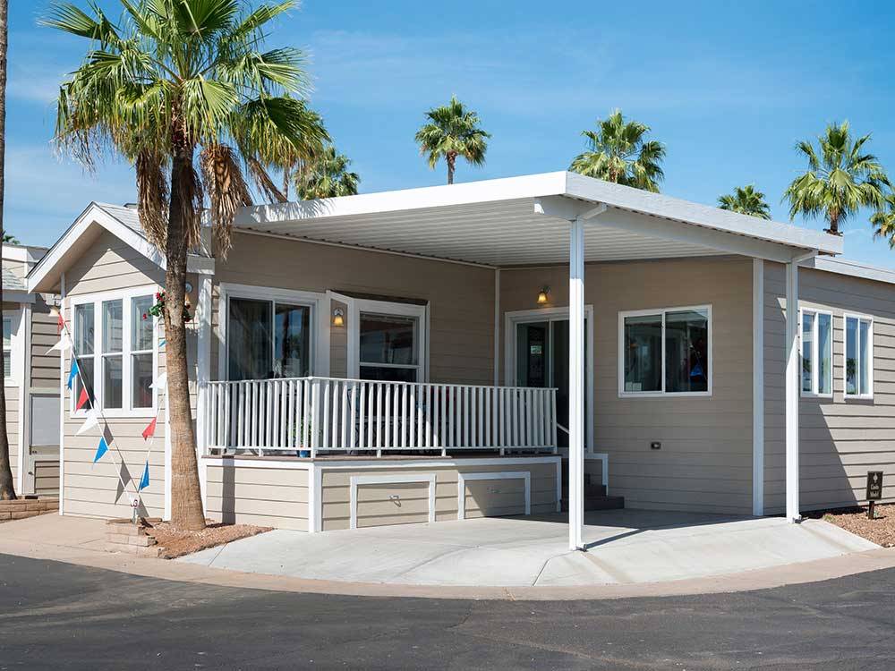 Lodging with deck at APACHE WELLS RV RESORT