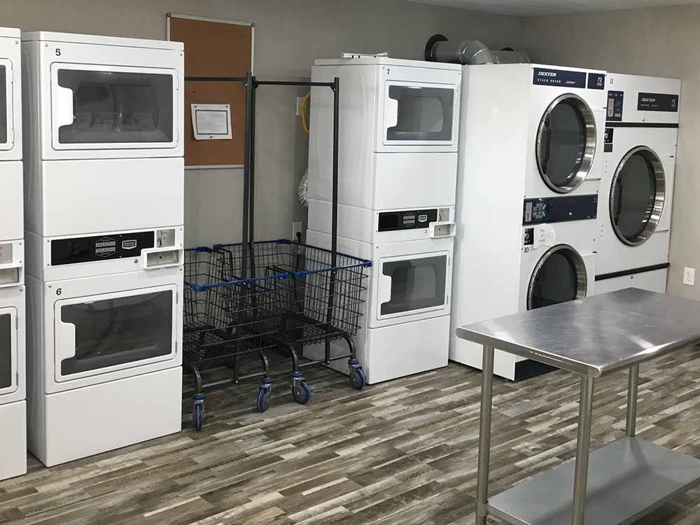 The newly renovated laundry room at MIDLAND RV CAMPGROUND