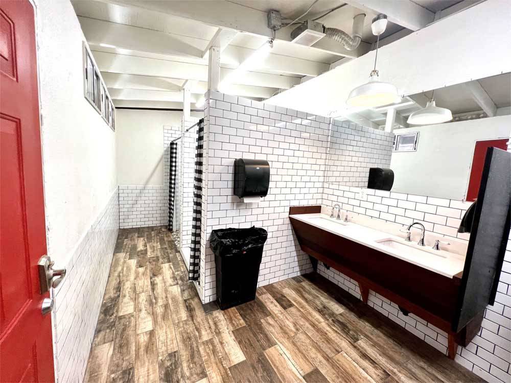 Inside the modern bathrooms at RIVER BEND RESORT