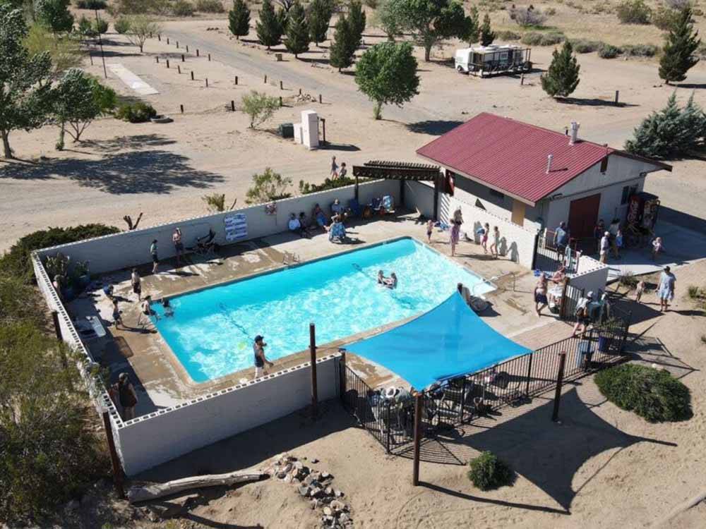 Aerial view of the swimming pool at STAGECOACH TRAILS RV PARK