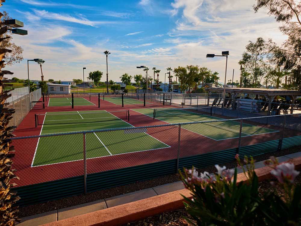 Tennis courts on a sunny day at GOLD CANYON RV & GOLF RESORT