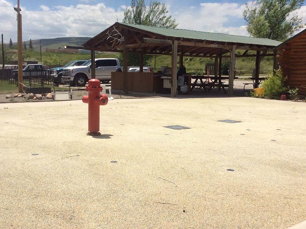 Pavilion and outdoor cooking area at SLEEPING BEAR RV PARK & CAMPGROUND