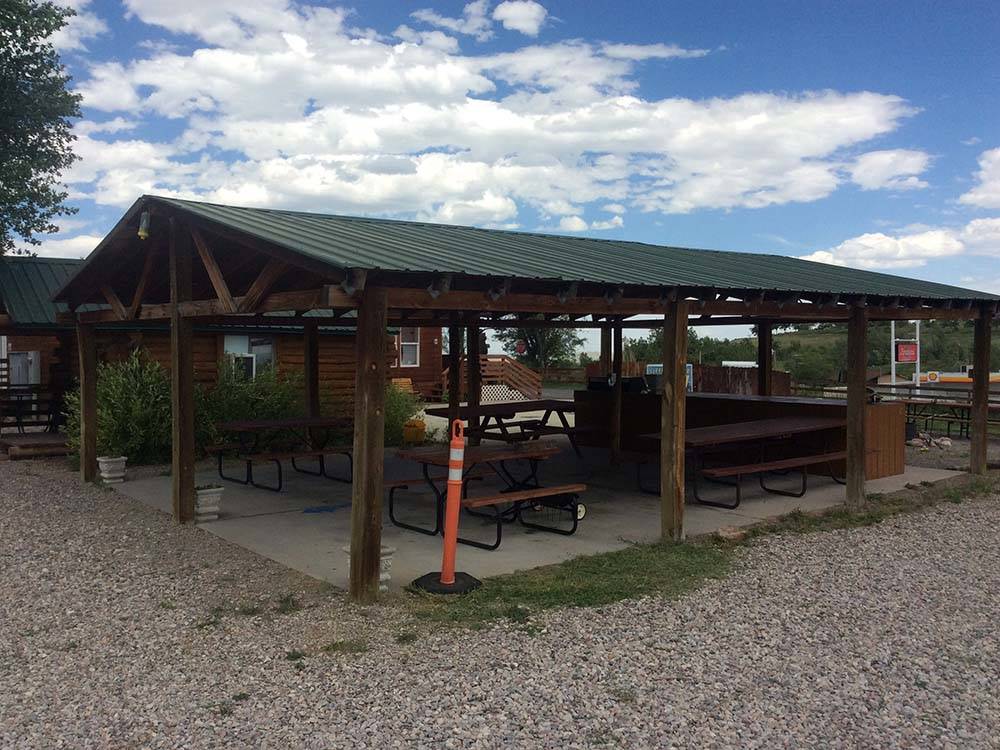 Pavilion and picnic tables at SLEEPING BEAR RV PARK & CAMPGROUND