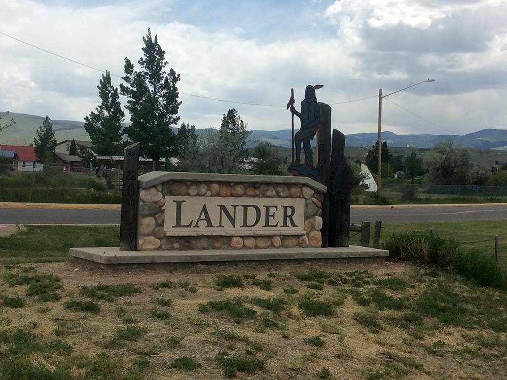 Sign for City of Lander at SLEEPING BEAR RV PARK & CAMPGROUND