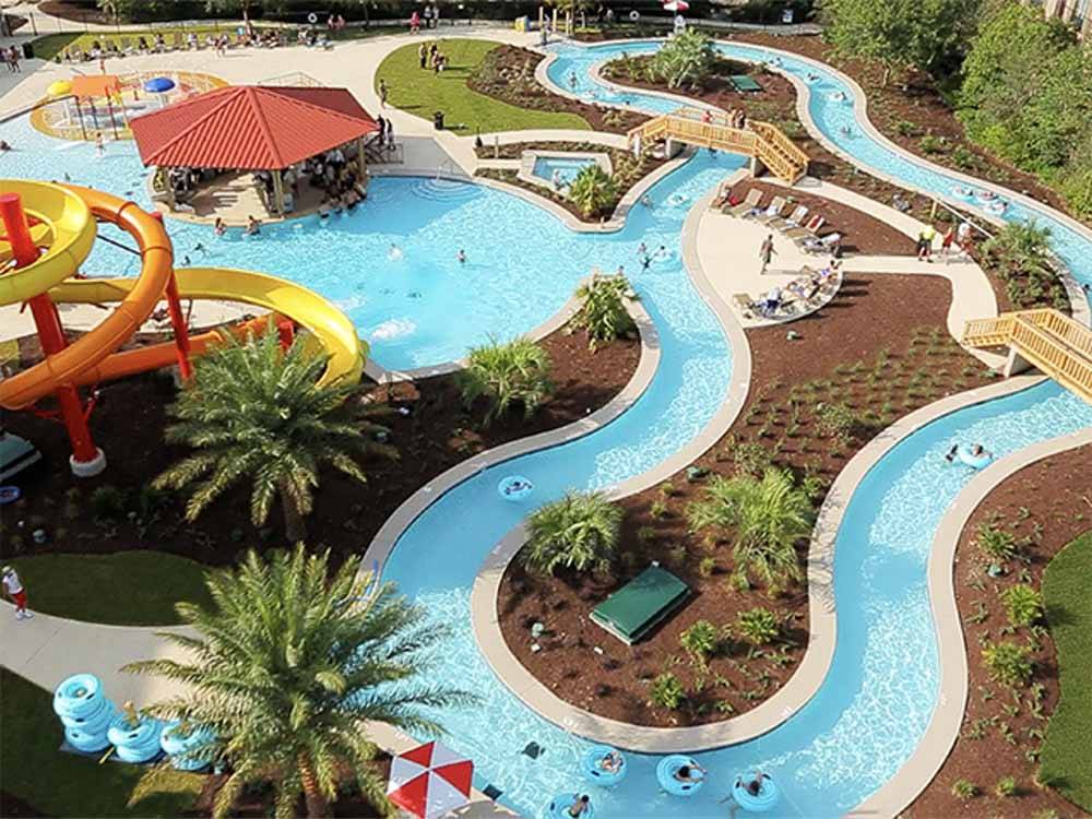An aerial view of the lazy river at COUSHATTA LUXURY RV RESORT AT RED SHOES PARK