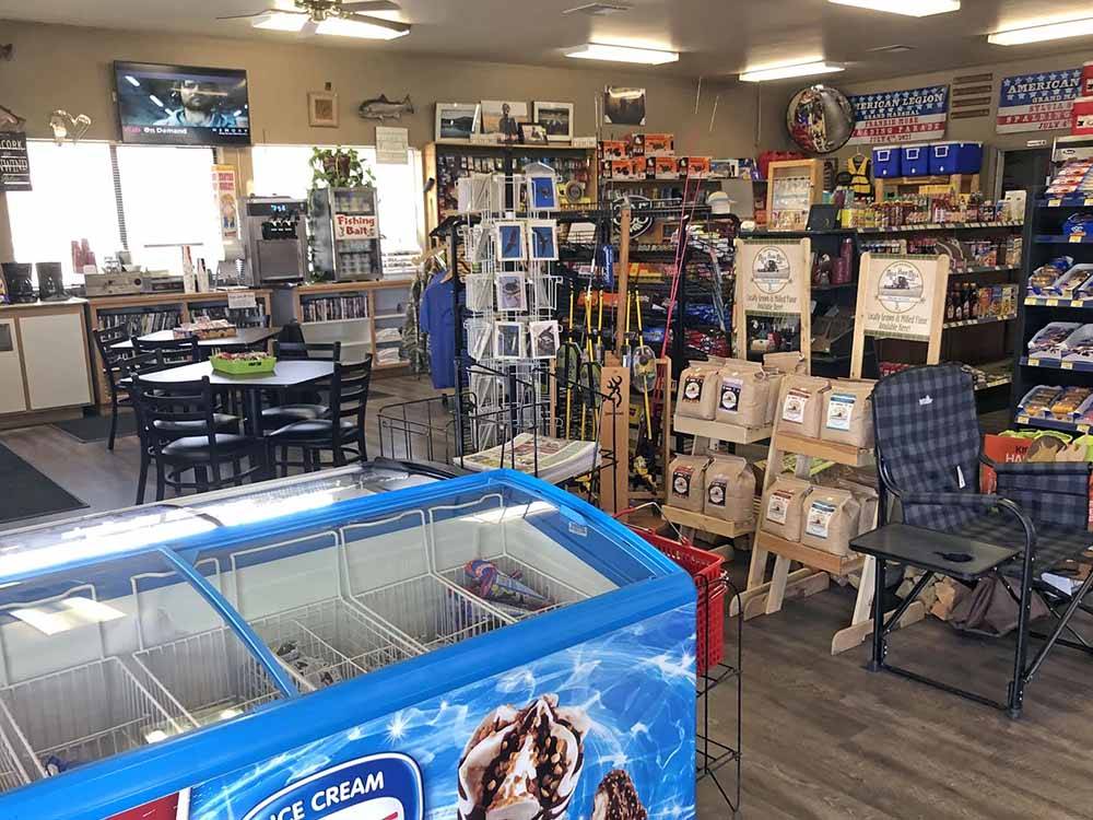 Well-stocked campground store at EAGLE LAKE RV PARK