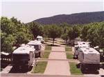 An aerial view of RVs in pull thru RV sites at HAPPY HOLIDAY RV RESORT - thumbnail
