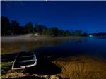 A boat tied up on the sand at WAFFLE FARM CAMPGROUNDS - thumbnail