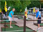 Campers try the miniature golf course at GETTYSBURG CAMPGROUND - thumbnail