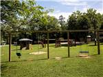 Swing set on a grass playground at YONAH MOUNTAIN CAMPGROUND - thumbnail