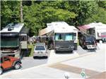 Overhead view of RVs set up onsite at MILL CREEK RV PARK & VACATION RENTALS - thumbnail
