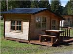 Small cabin with picnic table and porch at RAINIER WINGS / PACKWOOD RV PARK - thumbnail