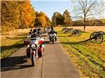 A group of motorcycles driving down the road at DESTINATION GETTYSBURG - thumbnail