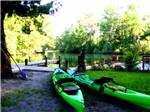 A couple of green kayaks at CHASSAHOWITZKA RIVER CAMPGROUND - thumbnail