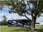 Trees and green fields with RVs parked on-site at GRAND OAKS RESORT - thumbnail