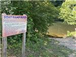 The sign going to the boat ramp at PIGEON RIVER CAMPGROUND - thumbnail