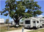 Fifth-wheel on paved site with satellite dish at BOOMTOWN CASINO RV PARK - thumbnail