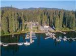 An aerial view on the boat docks at SHELTER COVE RESORT AND MARINA - thumbnail