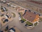 Aerial view over the office building at CASTLE GATE RV PARK & CAMPGROUND - thumbnail