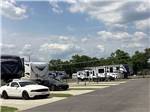 A row of filled paved RV sites at BLUE HERON RV PARK - thumbnail
