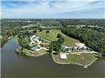 Aerial view of park and water at CEDAR CREEK RESORT & RV PARK - thumbnail