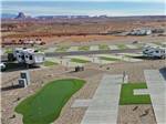 Aerial view of the putting green and sites at ANTELOPE POINT MARINA RV PARK - thumbnail