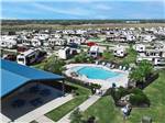 An overhead view of the pool and RVs parked at REEL CHILL RV RESORT - thumbnail