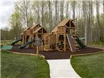 The wooden playground equipment at MONT DU LAC RESORT - thumbnail
