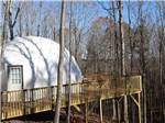 A deck off of one of the rental geodesic domes at BROAD RIVER CAMPGROUND - thumbnail
