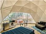 Inside of one of the rental geodesic domes at BROAD RIVER CAMPGROUND - thumbnail