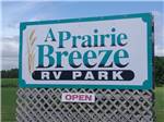 Sign as you enter park at A PRAIRIE BREEZE RV PARK - thumbnail