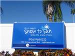 The main business sign at SNOW TO SUN RV RESORT - thumbnail