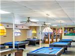 Pool tables in the game room at SNOW TO SUN RV RESORT - thumbnail