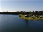 A aerial view of the lake and campground at WILLOWTREE RV RESORT & CAMPGROUND - thumbnail