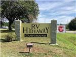 The front entrance sign at RV HIDEAWAY CAMPGROUND - thumbnail