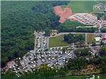 Aerial view over campground at TWIN GROVE RV RESORT & COTTAGES - thumbnail