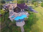 Aerial view of swimming pool and office at MILL CREEK RANCH RESORT - thumbnail